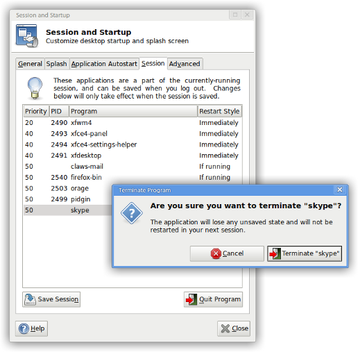 xfce4-session-settings