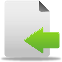 arrow, document, file, import, left, move