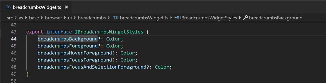 breadcrumb navigation on by default