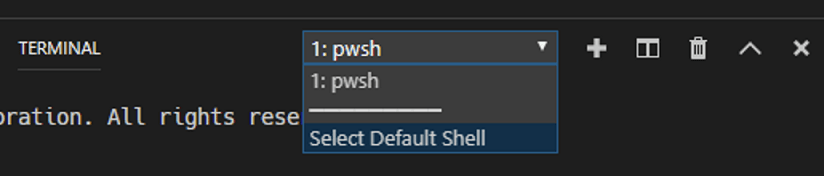 Integrated Terminal shell selector