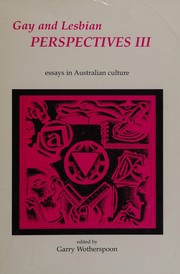 Cover of: Gay and lesbian perspectives III: essays in Australian culture