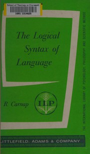 Cover of: The logical syntax of language