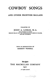 Cover of: Cowboy Songs And Other Frontier Ballads