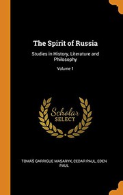 Cover of: The Spirit of Russia: Studies in History, Literature and Philosophy; Volume 1