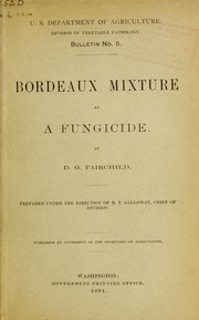 Cover of: Bordeaux mixture as a fungicide