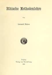 Cover of: Ethische Methodenlehre