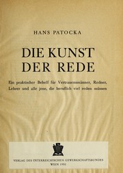 Cover of: Die Kunst der Rede