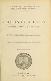 Cover of: Persian Gulf dates and their introduction into America