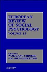 Cover of: European Review of Social Psychology