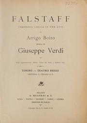 Cover of: Falstaff: commedia lirica in tre atti