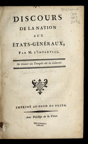 Cover of: Discours de la nation aux E tats-ge ne raux