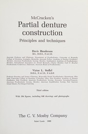 Cover of: Partial denture construction: principles and techniques