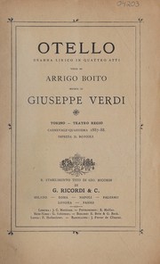 Cover of: Otello: dramma lirico in quattro atti