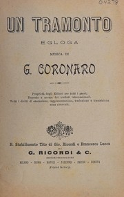 Cover of: Un tramonto: egloga