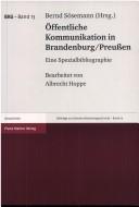 Cover of: Öffentliche Kommunikation in Brandenburg/Preußen