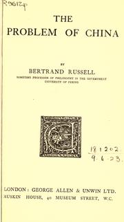 The Problem of China by Bertrand Russell