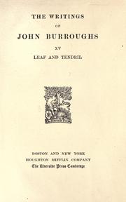 Cover of: The writings of John Burroughs.