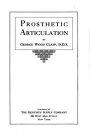 Cover of: Prosthetic articulation