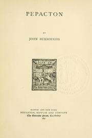 Cover of: Pepacton by John Burroughs, John Burroughs