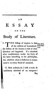 Cover of: An  essay on the study of literature.