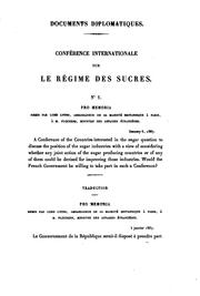 Cover of: Documents diplomatiques: Conférence internationale sur le régime des sucres