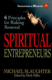 Cover of: Spiritual entrepreneurs: 6 principles for risking renewal.