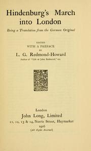 Cover of: Hindenburg's march into London.: Being a translation from the German original