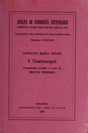 Cover of: I contrasegni: commedia inedita