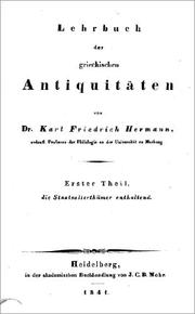 Lehrbuch der griechischen Antiquitäten by Karl Friedrich Hermann