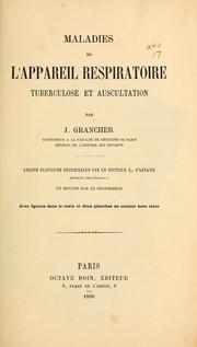 Cover of: Maladies de l'appareil respiratoire: tuberculose et auscultation