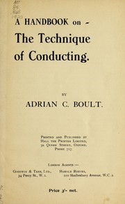 Cover of: A handbook on the technique of conducting