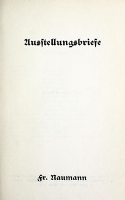 Cover of: Ausstellungsbriefe