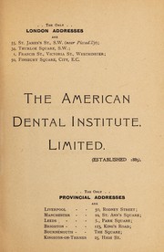 Cover of: The American Dental Institute, Limited (established 1885)