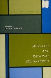 Cover of: Morality and rational self-interest