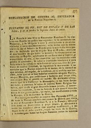 Cover of: Declaracion de guerra al emperador de la Francia Napoleon I.