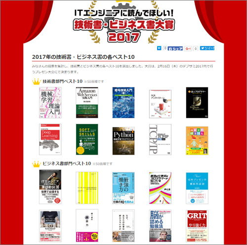 ITエンジニア本大賞 技術書・ビジネス書の各ベスト10