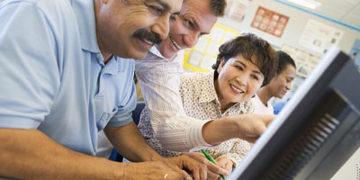 Adult helping child with homework