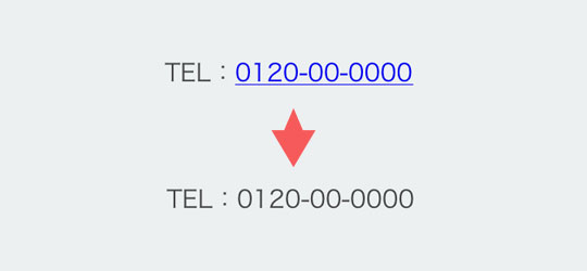 3.電話番号に自動的にリンクが付かないようにする