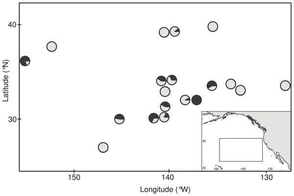 Ingestion of microplastic by barnacles across the study area.