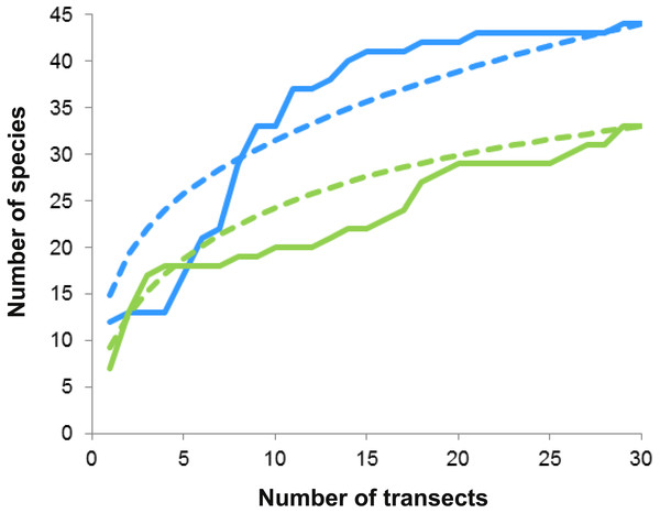 Species accumulation and rarefaction curves.