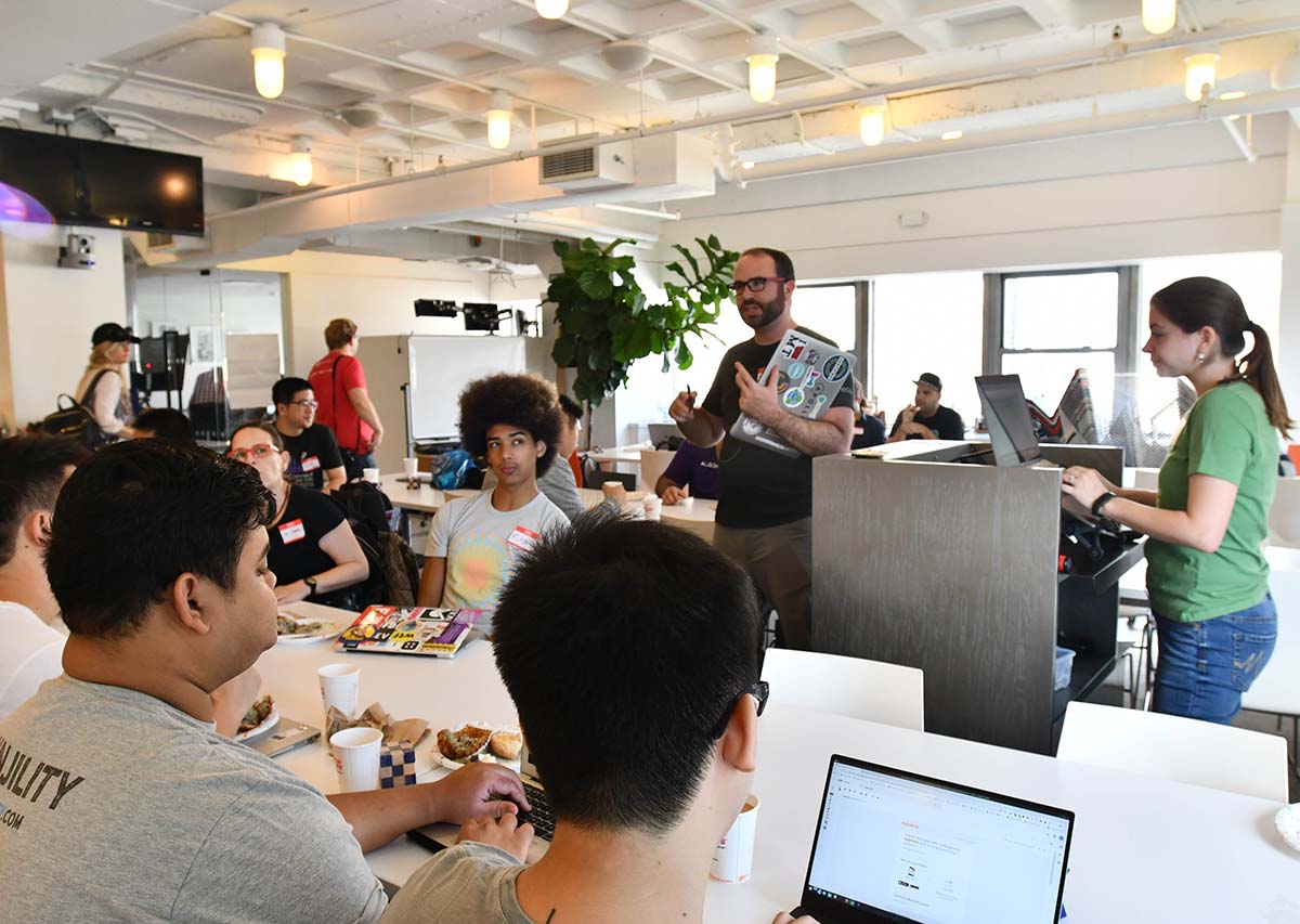 workers in a lunch room