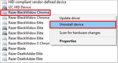 List of devices under Device Manager