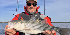 Eric Packard found some action while fishing out of his kayak. Photo by Eric Packard.