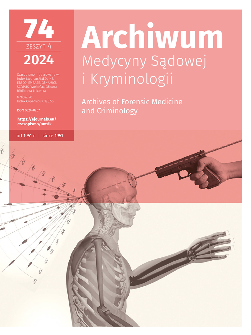 Okładka Archiwum Medycyny Sądowej, Nr 4 2024