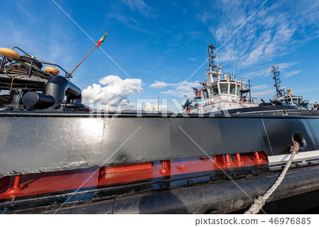 Tugboat moored in the Harbor - La Spezia Italy 46976885