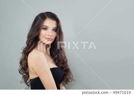 Cheerful model brunette, portrait. Pretty woman 49471019