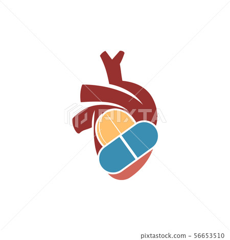 Heart attack risk vector logo icon design 56653510