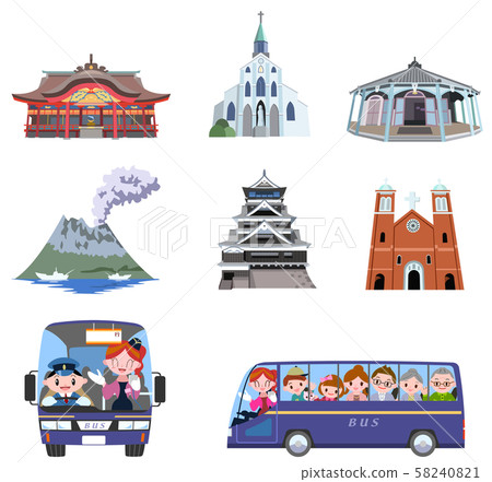 Sightseeing Bus Tour Icon Kyushu 58240821