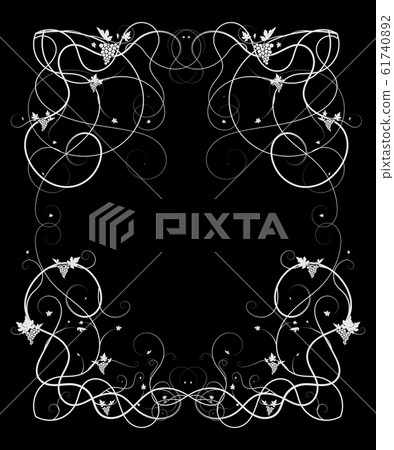 pattern with grapes on a black background ornament 61740892