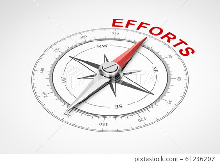 Compass on White Background, Efforts Concept 61236207